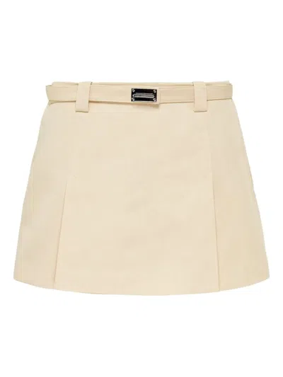 Alexis Belted Pleated Skirt In Brown