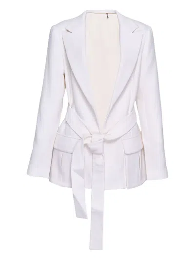 Alexis Belted Structured Jacket In White