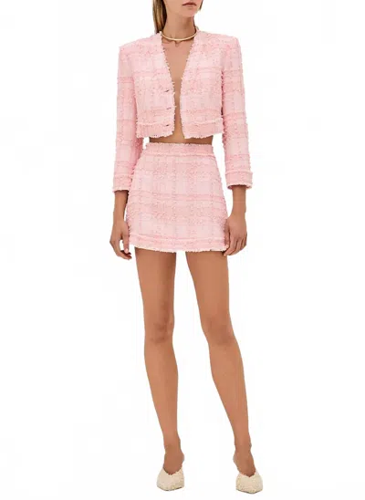 Alexis Benning Tweed Jacket In Peony In Pink