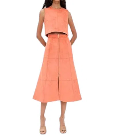 ALEXIS BENTLY MIDI SKIRT IN AMBER SUEDE
