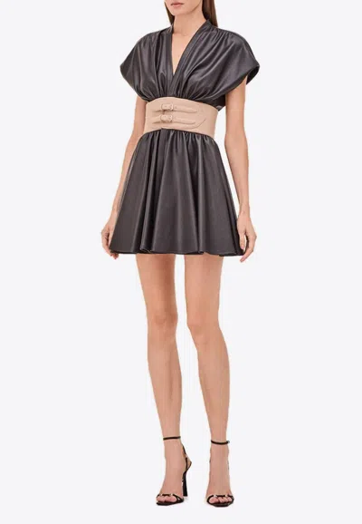 Alexis Berlin V-neck Mini Dress In Black