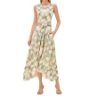 Alexis Biasca Tie-detailed Midi Dress In Beige