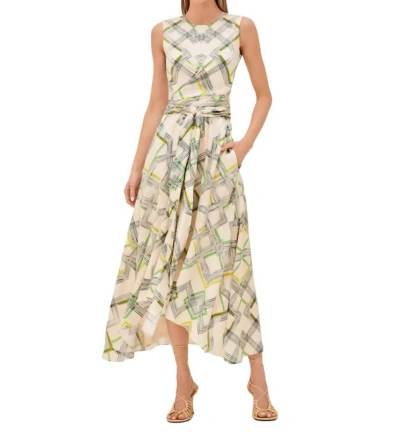 Alexis Biasca Tie-detailed Midi Dress In Ivory