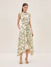 Alexis Biasca Tie-detailed Midi Dress In Linear Cream