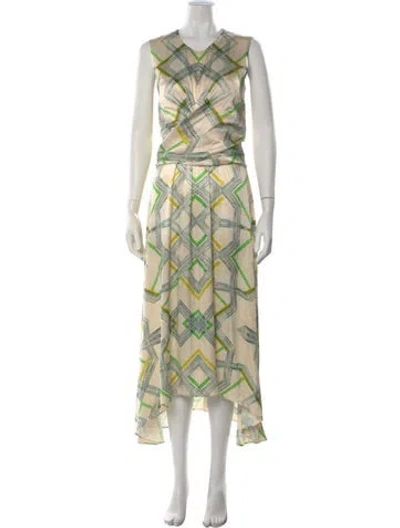 Pre-owned Alexis Biasca Midi Length Dress In Neutral