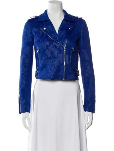 Pre-owned Alexis Biker Jacket In Blue