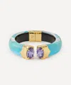 Alexis Bittar 14ct Gold-plated Bonbon Crystal Lucite Hinge Cuff Bracelet
