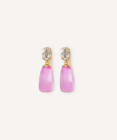 Alexis Bittar 14ct Gold-plated Bonbon Crystal Lucite Teardrop Earrings
