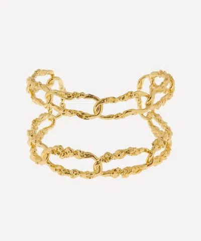 Alexis Bittar 14ct Gold-plated Brut Link Double Cuff Bracelet