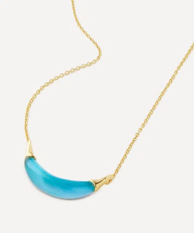 Alexis Bittar 14ct Gold-plated Capped Crescent Lucite Pendant Necklace