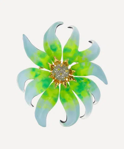 Alexis Bittar 14ct Gold-plated Lily Lucite Flower Brooch