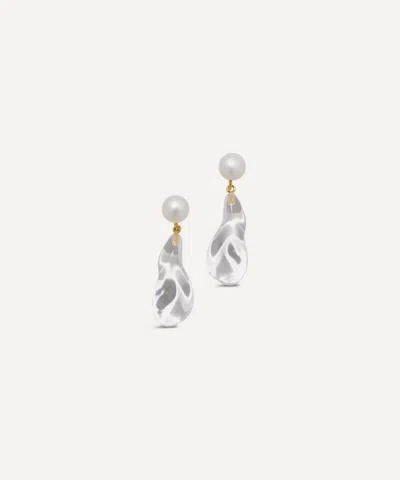 Alexis Bittar 14ct Gold-plated Liquid Lucite Freshwater Pearl Drop Earrings
