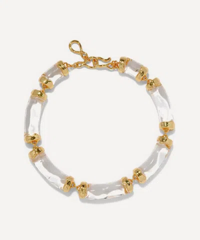 Alexis Bittar 14ct Gold-plated Liquid Lucite Pillow Link Collar Necklace