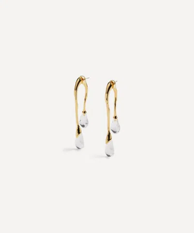 Alexis Bittar 14ct Gold-plated Lucite Front Back Double Drop Earrings