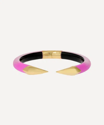 Alexis Bittar 14ct Gold-plated Mirrored Pyramid Lucite Brake Hinge Cuff Bracelet