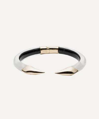 Alexis Bittar 14ct Gold-plated Mirrored Pyramid Lucite Brake Hinge Cuff Bracelet