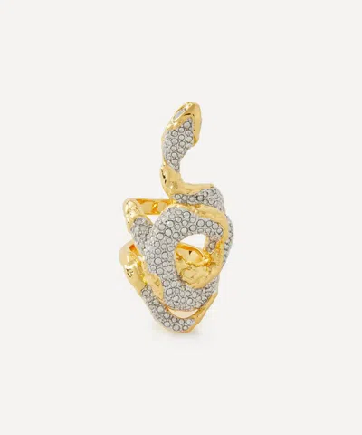 Alexis Bittar 14ct Gold-plated Serpent Crystal Pave Ring