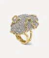 Alexis Bittar 14ct Gold-plated Solanales Crystal Pave Pebble Ring In Gold