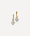 Alexis Bittar 14ct Gold-plated Solanales Crystal Pave Teardrop Wire Earrings In Gold