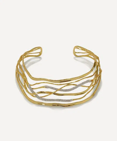 Alexis Bittar 14ct Gold-plated Solanales Crystal Woven Collar Necklace