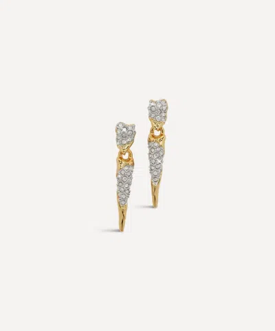 Alexis Bittar 14ct Gold-plated Solanales Tipped Crystal Spear Drop Earrings