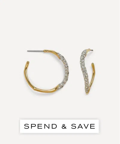 Alexis Bittar 14ct Gold-plated Two Tone Pave Hoop Earrings