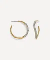 Alexis Bittar 14ct Gold-plated Two Tone Pave Hoop Earrings