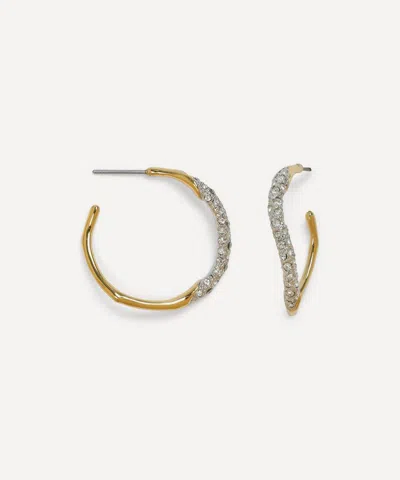 Alexis Bittar 14ct Gold-plated Two Tone Pave Hoop Earrings