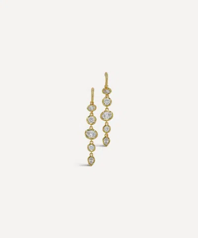 Alexis Bittar 14ct Gold-plated Asterales Cubic Zirconia Linked Hoop Drop Earrings