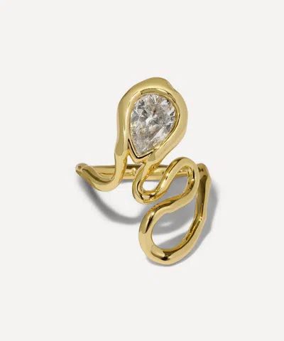 Alexis Bittar 14ct Gold-plated Asterales Floating Cubic Zirconia Vine Ring