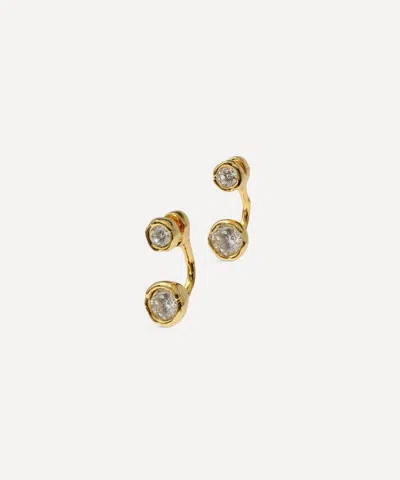 Alexis Bittar 14ct Gold-plated Asterales Molten Cubic Zirconia Front-back Earrings