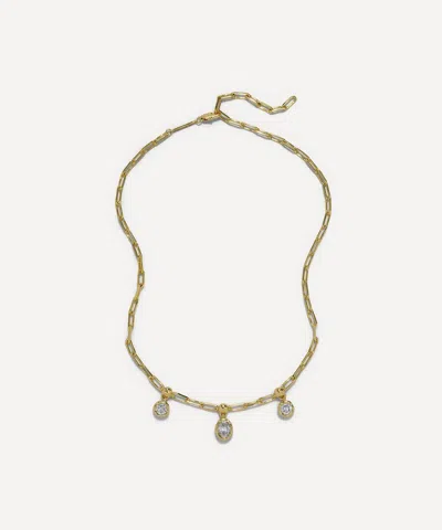 Alexis Bittar 14ct Gold-plated Asterales Petite Triple Cubic Zirconia Drop Necklace