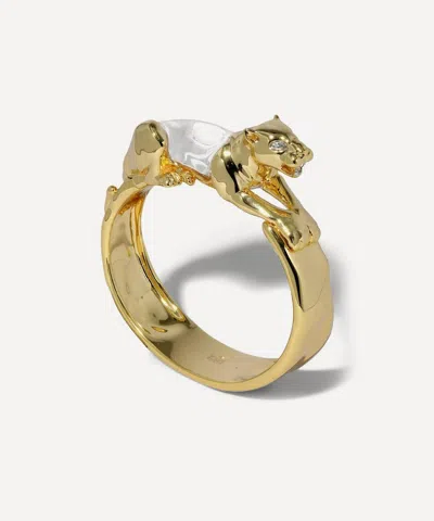 Alexis Bittar 14ct Gold-plated Panther Lucite Hinge Bracelet