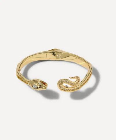 Alexis Bittar 14ct Gold-plated Serpent Crystal Bypass Hinge Bracelet