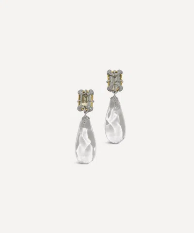 Alexis Bittar 14ct Gold-plated Silverlake Lucite Baguette Teardrop Clip-on Earrings