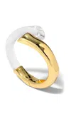 Alexis Bittar Liquid Lucite Bypass Hinge Bracelet In Gold