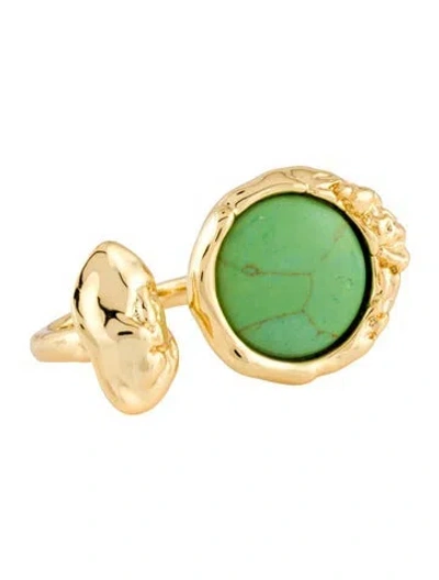 Pre-owned Alexis Bittar Acrylic Cocktail Ring In Green