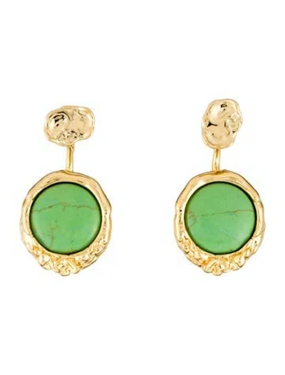 Pre-owned Alexis Bittar Acrylic Drop Earrings In Green