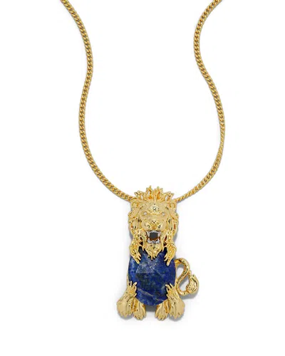 Alexis Bittar Alexis Bitar Lapis Lazuli Heart Lion Pendant Necklace, 24
