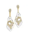 Alexis Bittar Alexis Bitar Liquid Lucite Pave Geode Statement Earrings In Gold