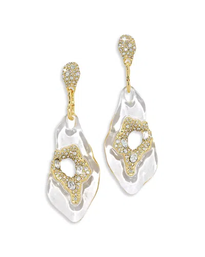 Alexis Bittar Alexis Bitar Liquid Lucite Pave Geode Statement Earrings In Gold
