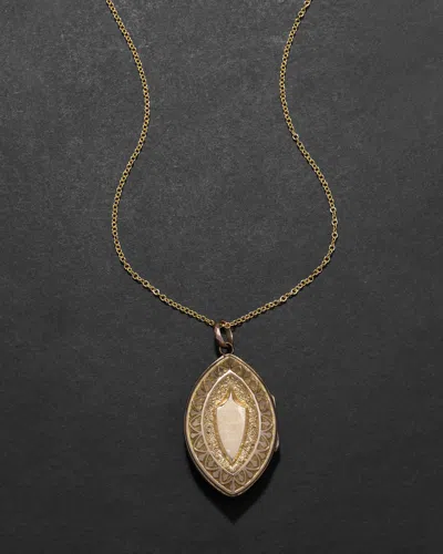 Alexis Bittar Antique 1800s 10k Shell & Fill Locket Necklace In Gold
