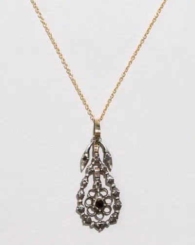 Alexis Bittar Antique 1800s Sterling Silver & Diamond Pendant Necklace In Pattern