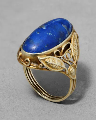 Alexis Bittar Antique 1900s 14k Lapis Ring In Gold