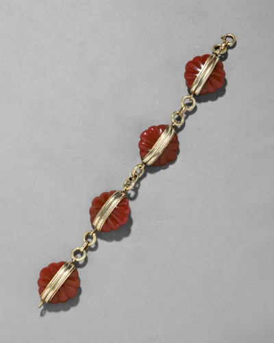 Alexis Bittar Antique 1930s Unique France Glass Oreum Deco Link Bracelet In Multi