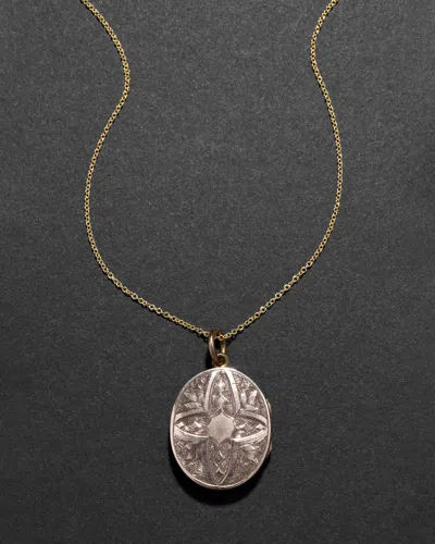 Alexis Bittar Antique Victorian 1800s 14k Fill Hand Etched Locket Necklace In Gold