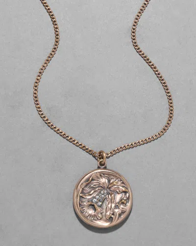 Alexis Bittar Antique Victorian 1800s 14k Filled Crystal Iris Locket Necklace In Gold