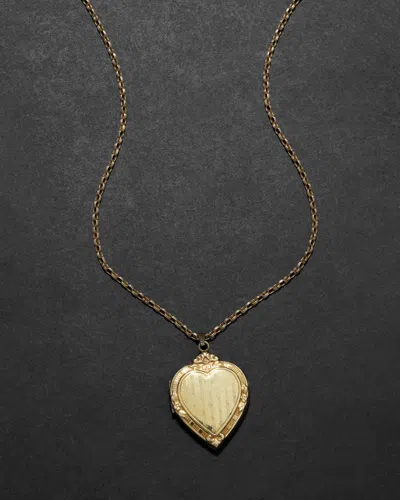 Alexis Bittar Antique Victorian 1800s Rose Gold & Gold & 14k Gold Fill Heart Locket Necklace