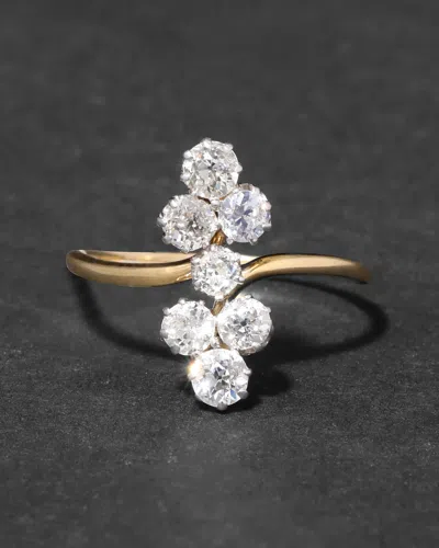 Alexis Bittar Antique Victorian 1880s 14k & Diamond Ring In Gold
