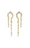 Alexis Bittar Asterales Cubic Zirconia Arched Linear Drop Earrings In 14k Gold Plated In Gold